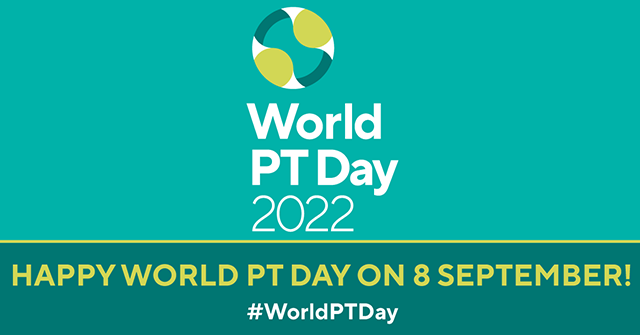 Banner World PT Day 2022 mit Hashtag WorldPTDay